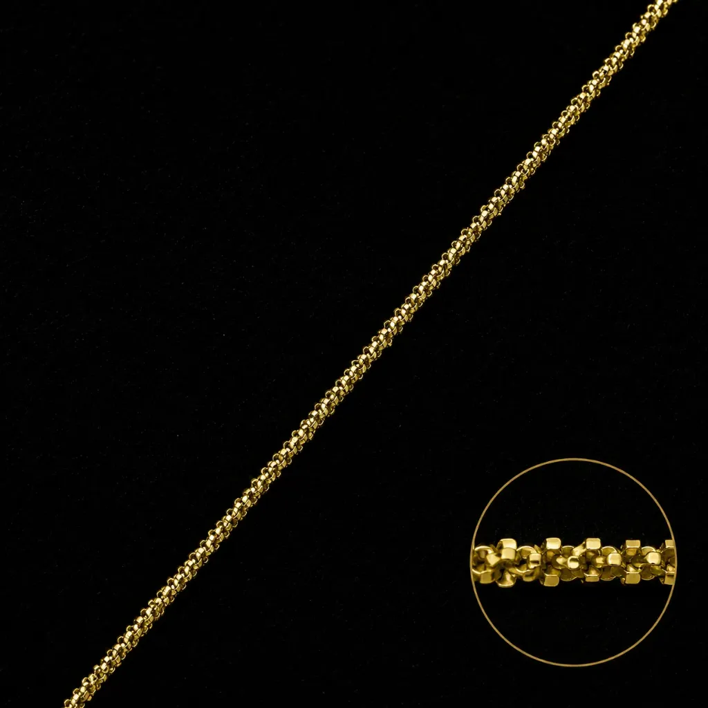 [Doré à l'or Jaune ~3µ - Chaîne herringbone 1,2mm] chaine herringbone 18k