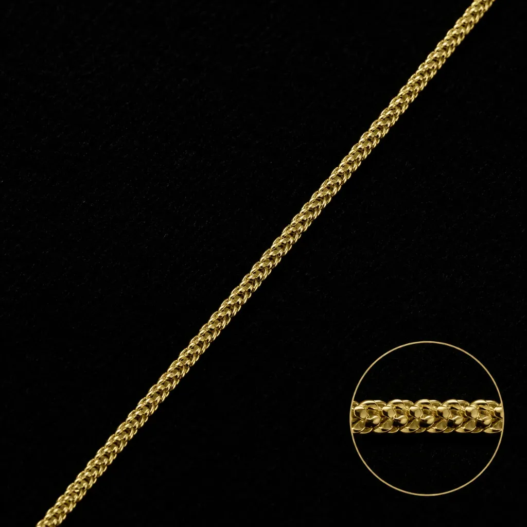 [Doré à l'or Jaune ~3µ - Chaîne maille popcorn facettée 2mm] chaine popcorn 18k