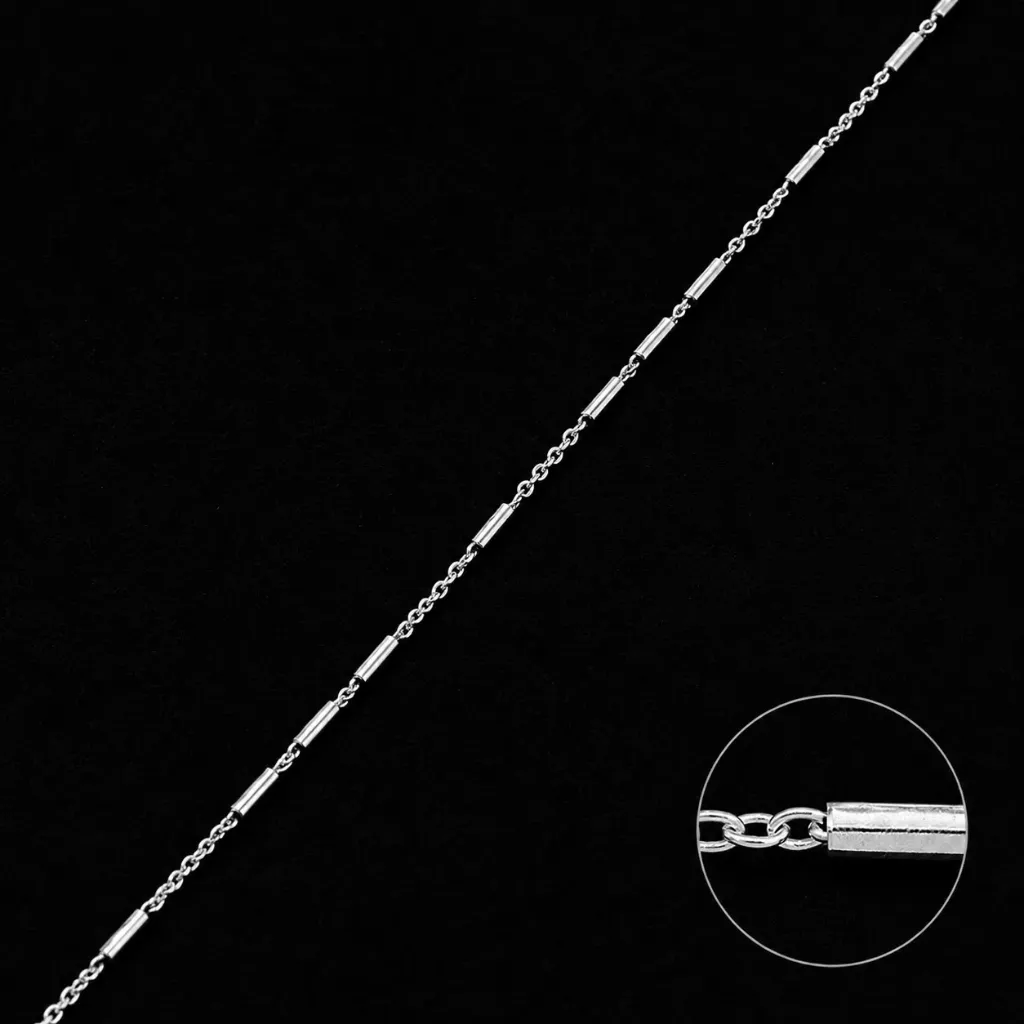 [Chaîne forçat 1,2mm avec tubes lisses 1,2x4mm 925] chaine forcat tube 925