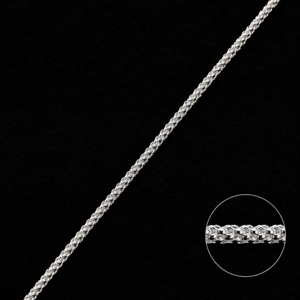 [Chaîne maille popcorn facettée 2mm] chaine popcorn 925